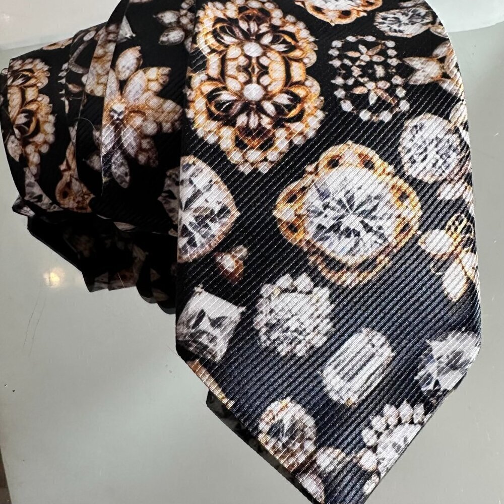 Baroque Jewelry Tie Mens Neckwear Silver Gift NWT Novelty Bejeweled Diamonds